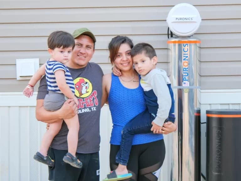 Satisfied customer with filtration system