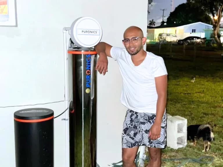 Satisfied customer with filtration system