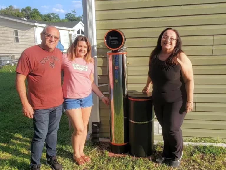 Satisfied customer with filtration system